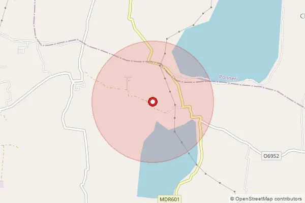 Map showing approximate area covered by Pincode 601206 — Kilmudalambedu Bo, Thiruvallur