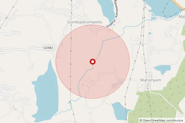 Map showing approximate area covered by Pincode 601301 — Padappai So, Kanchipuram