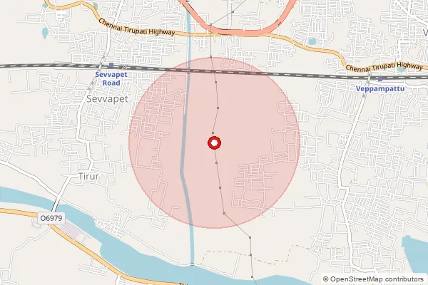 Map showing approximate area covered by Pincode 602025 — Kalambakkam B.O, Thiruvallur