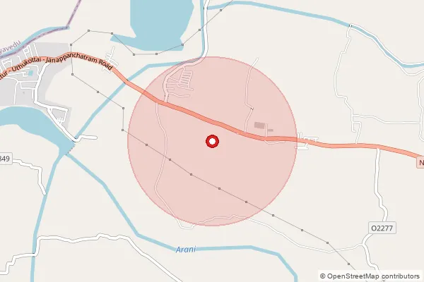Map showing approximate area covered by Pincode 602026 — Pennaluripeta B.O, Thiruvallur