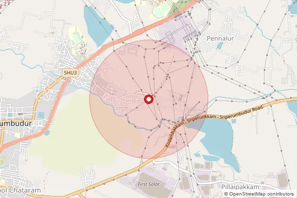 Map showing approximate area covered by Pincode 602117 — Irungattukottai S.O, Kanchipuram