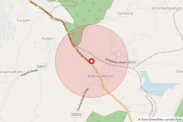 Map showing approximate area covered by Pincode 602118 — Oragadam So, Kanchipuram