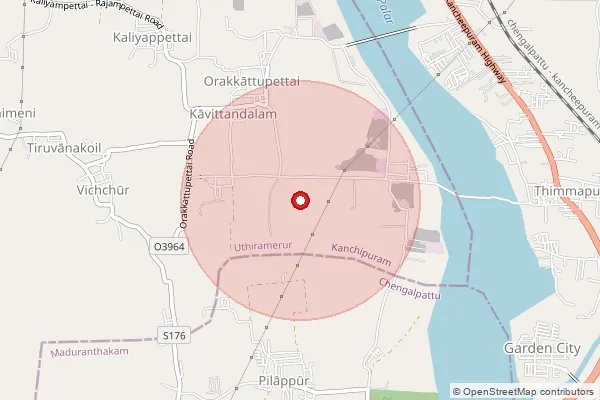 Map showing approximate area covered by Pincode 603003 — Meleripakkam Bo, Chengalpattu