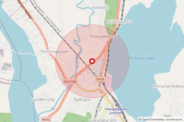 Map showing approximate area covered by Pincode 603004 — Ammanambakkam Bo, Chengalpattu