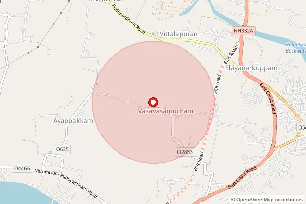 Map showing approximate area covered by Pincode 603102 — Manamai Bo, Chengalpattu