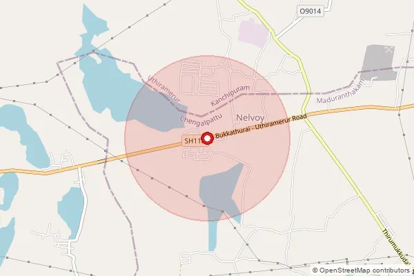 Map showing approximate area covered by Pincode 603107 — Kilakadi Bo, Kanchipuram