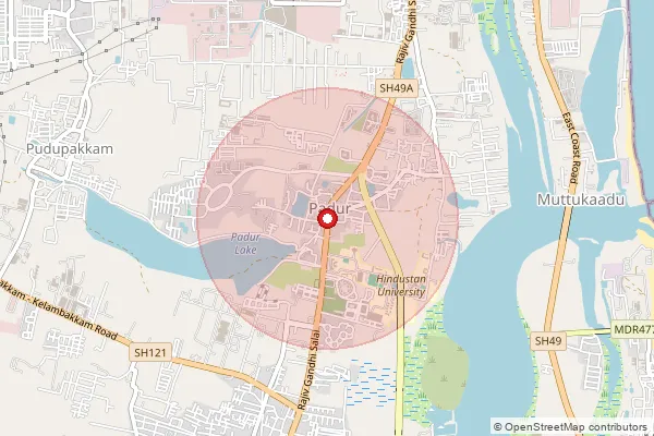 Map showing approximate area covered by Pincode 603109 — Mullikolathur Bo, Chengalpattu