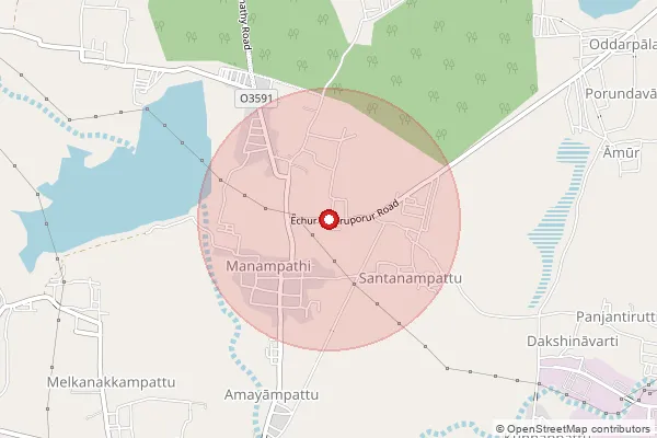 Map showing approximate area covered by Pincode 603110 — Illalur Bo, Chengalpattu
