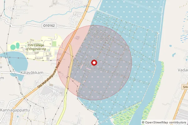 Map showing approximate area covered by Pincode 603112 — Thiruvidanthai Bo, Chengalpattu