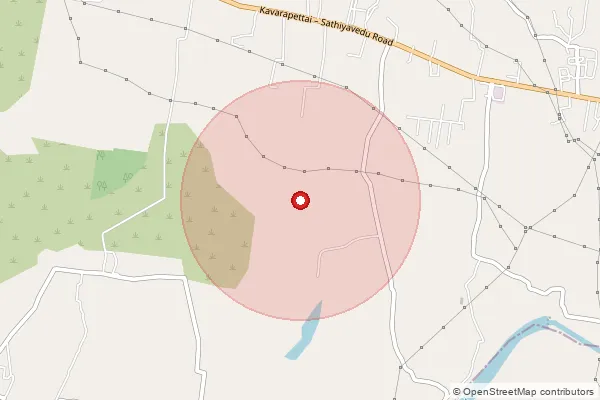 Map showing approximate area covered by Pincode 603203 — Ninnakarai Bo, Chengalpattu