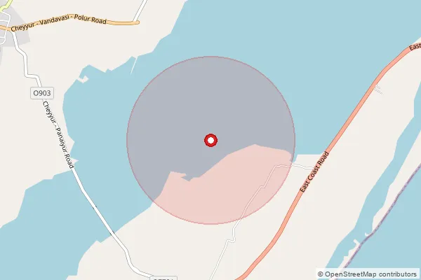 Map showing approximate area covered by Pincode 603302 — Palaiyur Bo, Chengalpattu