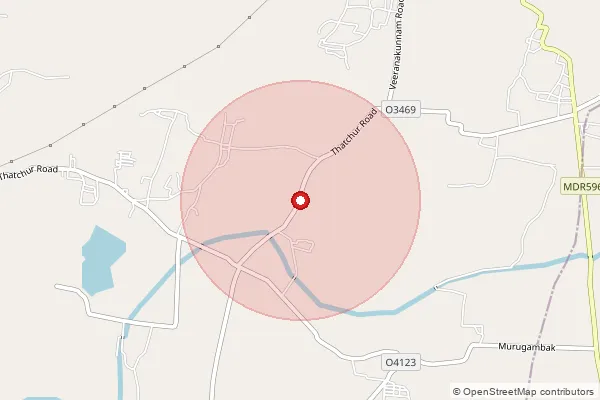 Map showing approximate area covered by Pincode 603306 — Thatchur Bo, Chengalpattu