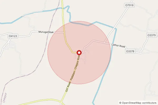 Map showing approximate area covered by Pincode 603312 — Knelvoy Bo, Chengalpattu