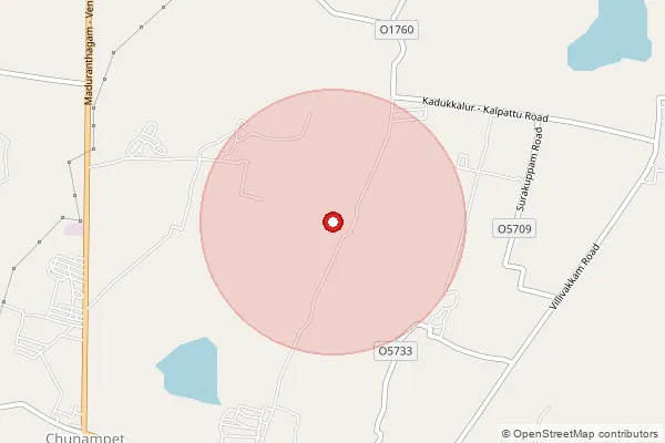 Map showing approximate area covered by Pincode 603401 — Puthirankottai Bo, Chengalpattu