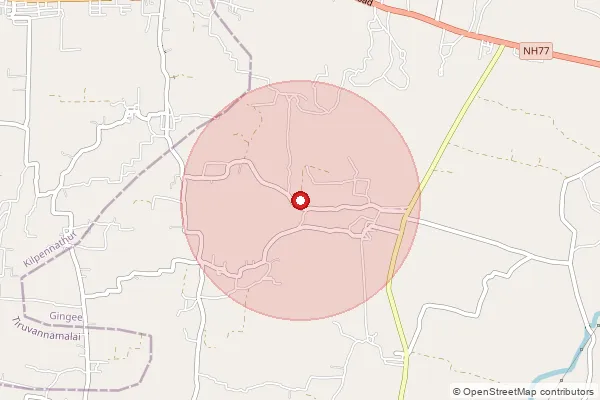 Map showing approximate area covered by Pincode 604152 — Thadagam Bo, Villupuram