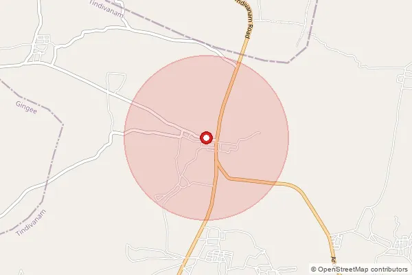 Map showing approximate area covered by Pincode 604207 — Dadapuram Bo, Villupuram