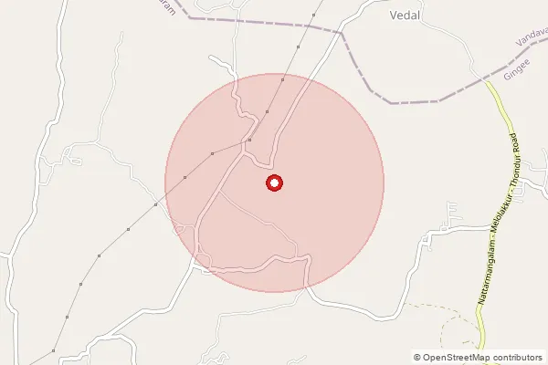 Map showing approximate area covered by Pincode 604210 — Mahadevimangalam Bo, Villupuram