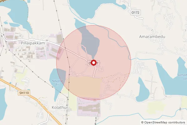 Map showing approximate area covered by Pincode 604403 — Badur Bo, Tiruvannamalai