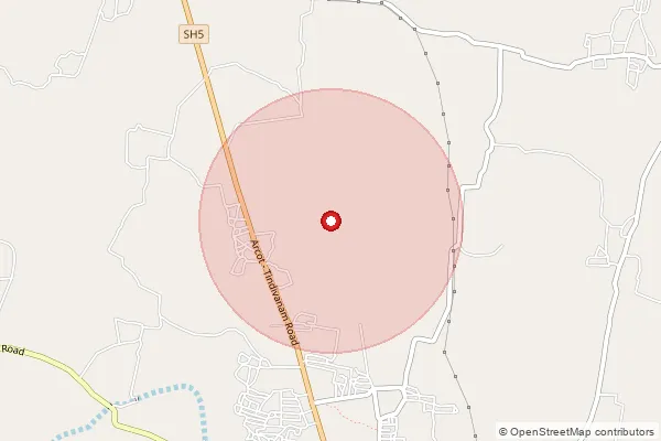 Map showing approximate area covered by Pincode 604407 — Cheyyar Bo, Tiruvannamalai