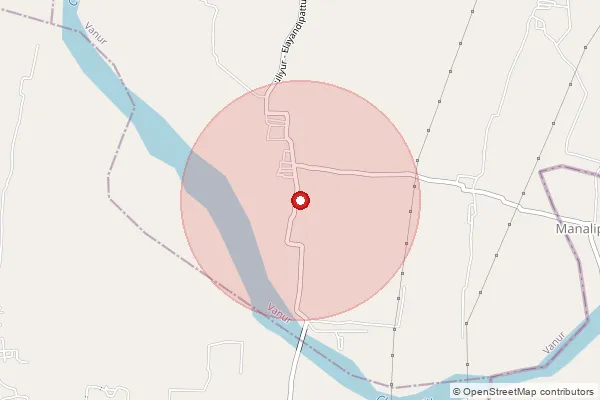 Map showing approximate area covered by Pincode 604408 — Manganallur Bo, Tiruvannamalai