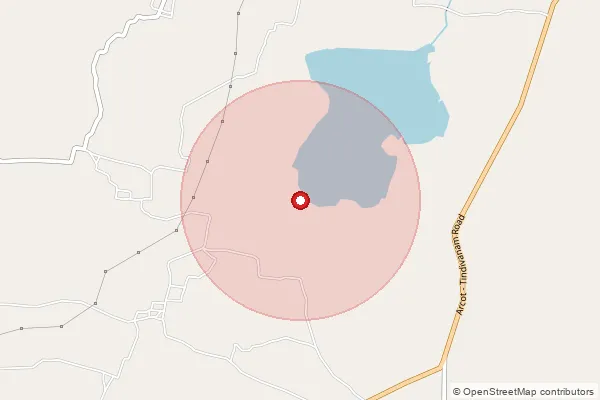 Map showing approximate area covered by Pincode 604410 — Pillanthangal Bo, Tiruvannamalai