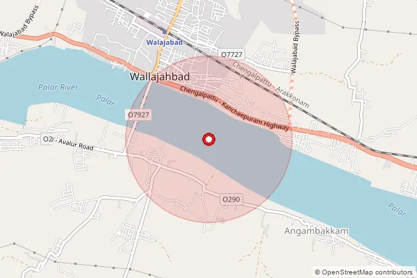 Map showing approximate area covered by Pincode 604502 — Melachery Bo, Tiruvannamalai