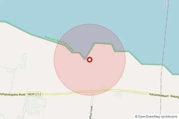 Map showing approximate area covered by Pincode 605014 — Kilpudupattu Bo, Villupuram