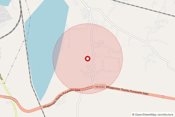 Map showing approximate area covered by Pincode 605103 — Melpathi Bo, Villupuram