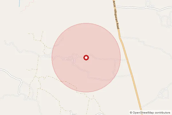 Map showing approximate area covered by Pincode 605203 — Asokapuri Bo, Villupuram