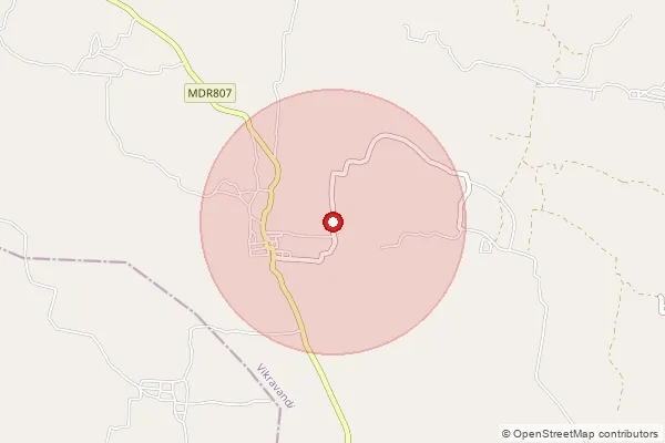 Map showing approximate area covered by Pincode 605402 — Palliandur Bo, Villupuram