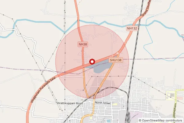 Map showing approximate area covered by Pincode 605601 — Ayyur Agaram Bo, Villupuram