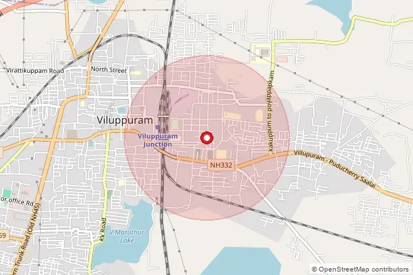 Map showing approximate area covered by Pincode 605602 — Viluppuram Ho, Villupuram