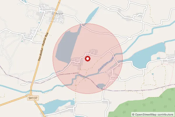 Map showing approximate area covered by Pincode 605751 — Cholavandipuram B.O, Kallakurichi