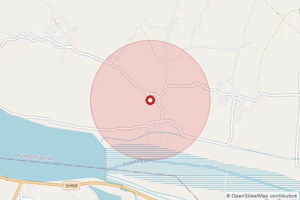 Map showing approximate area covered by Pincode 605752 — V . Puthur B.O, Villupuram