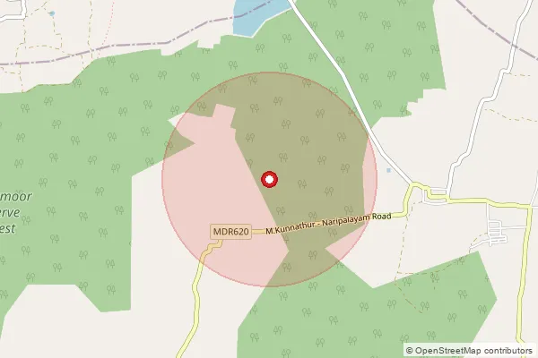 Map showing approximate area covered by Pincode 605759 — Manampoondi S.O, Kallakurichi