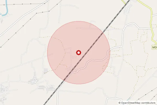 Map showing approximate area covered by Pincode 606105 — Murugangudi B.O, Cuddalore