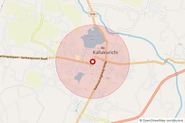 Map showing approximate area covered by Pincode 606202 — Kallakurichi H.O, Kallakurichi