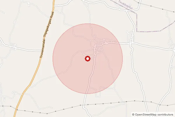 Map showing approximate area covered by Pincode 606205 — Rishivandiyam S.O, Kallakurichi