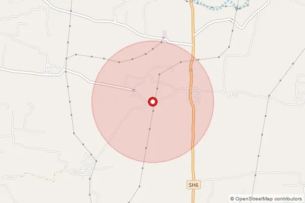 Map showing approximate area covered by Pincode 606208 — Manjaputhur B.O, Kallakurichi