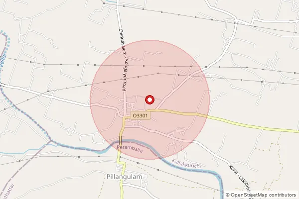 Map showing approximate area covered by Pincode 606301 — Karunthalakurichi B.O, Kallakurichi