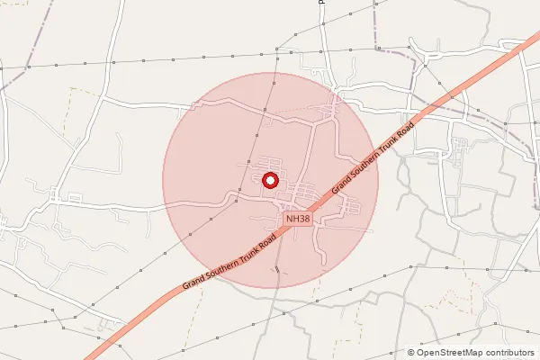 Map showing approximate area covered by Pincode 606304 — Nithinatham B.O, Cuddalore