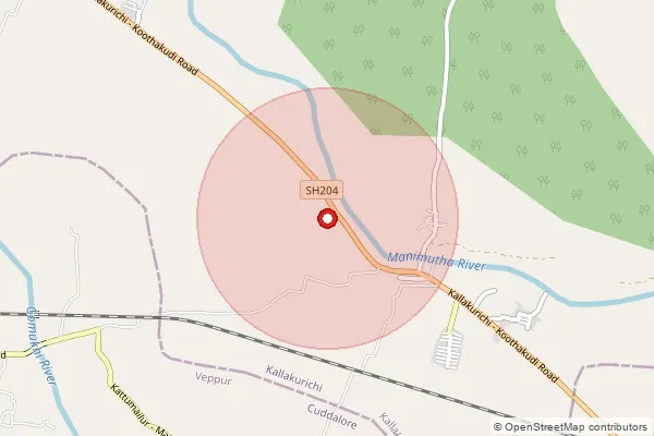 Map showing approximate area covered by Pincode 606305 — T.Mavidanthal B.O, Kallakurichi