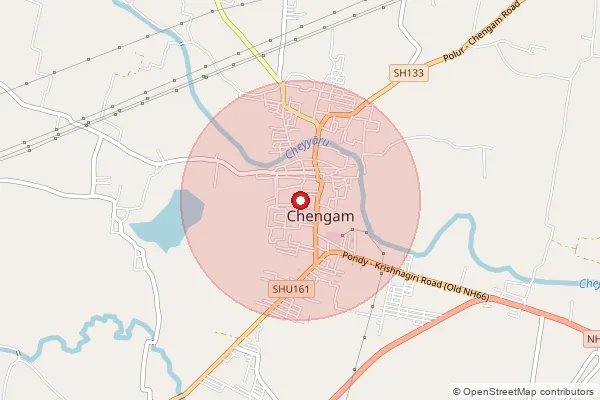 Map showing approximate area covered by Pincode 606701 — Chennasamudram Bo, Tiruvannamalai