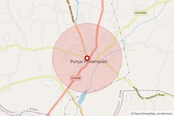 Map showing approximate area covered by Pincode 606703 — Melvanakakambadi Bo, Tiruvannamalai