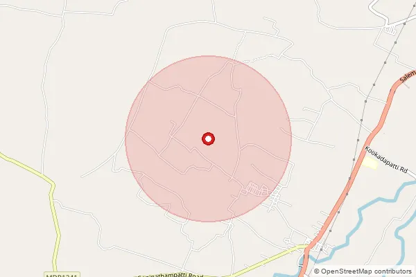 Map showing approximate area covered by Pincode 606707 — Kilsirupakkam Bo, Tiruvannamalai