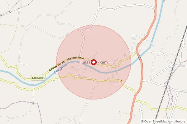 Map showing approximate area covered by Pincode 606751 — Kalur Bo, Tiruvannamalai