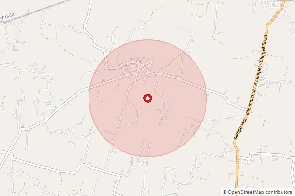 Map showing approximate area covered by Pincode 606801 — Ulagampattu Bo, Tiruvannamalai