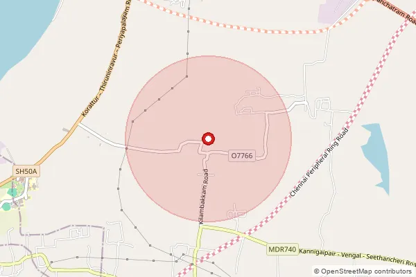 Map showing approximate area covered by Pincode 606803 — Athimoor Tindivanam Bo, Tiruvannamalai