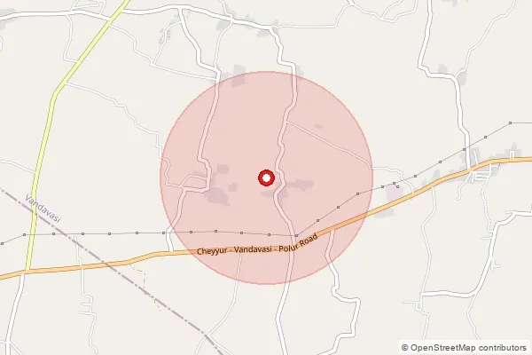 Map showing approximate area covered by Pincode 606805 — Kalasthambadi Bo, Tiruvannamalai