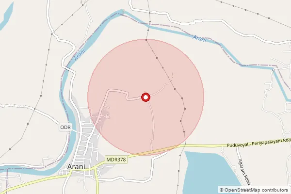 Map showing approximate area covered by Pincode 606903 — Kalvasal Bo, Tiruvannamalai